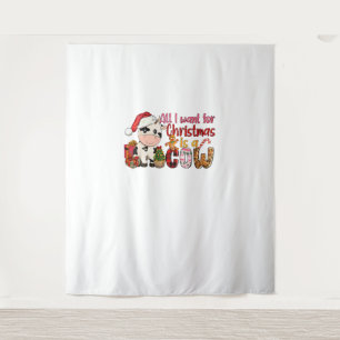 Alles, was ich zu Weihnachten Wollte, ist Kuh Xmas Wandteppich