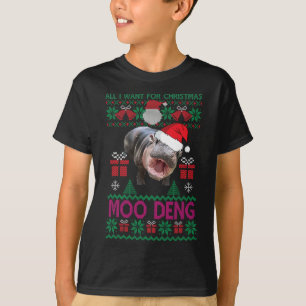 Alles, was ich zu Weihnachten Wollte, ist Moo Deng T-Shirt