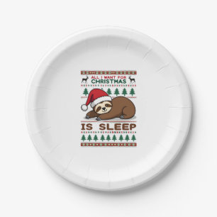 Alles, was ich zu Weihnachten Wollte, ist Schlaf - Pappteller