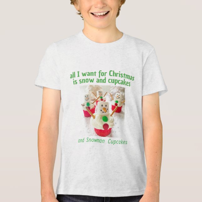 Alles, was ich zu Weihnachten Wollte, ist Snowman  Tri-Blend Shirt (Vorderseite)
