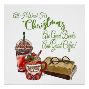 Alles, was ich zu Weihnachten Wollte, sind gute Bü Poster