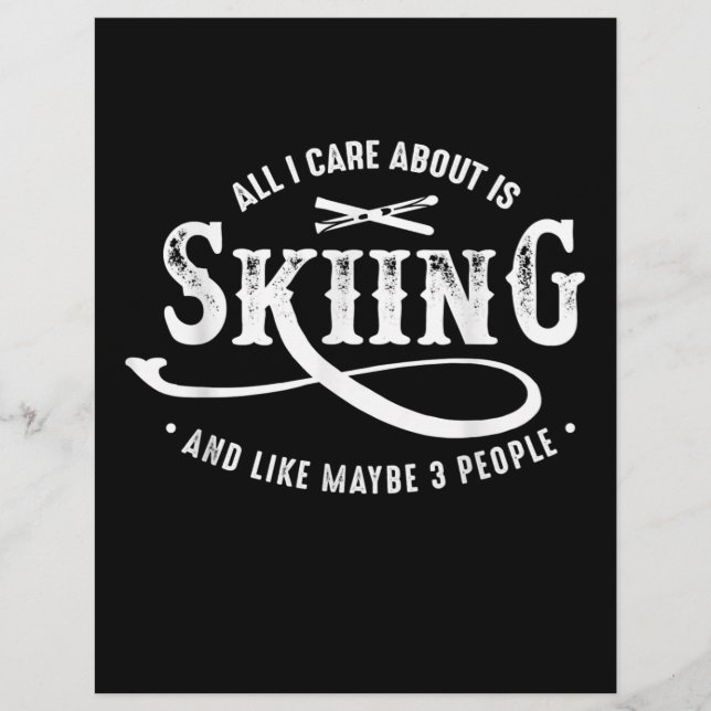 Alles, was mir am Herzen liegt, ist Skifahren und  Briefbogen (Vorderseite)