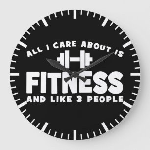 Alles, was mir wichtig ist, ist Fitness - Funny Fi Große Wanduhr