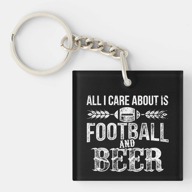 Alles, was mir wichtig ist, ist Fußball und Bier Schlüsselanhänger (Vorderseite)