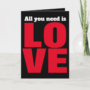 Alles, was Sie brauchen, ist die Liebe geklappte G Karte