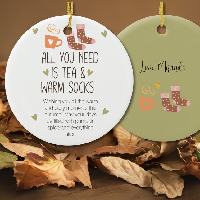 Alles, was Sie brauchen, ist Herbst mit einer benu Keramik Ornament (All you need is Autumn with a custom message Ceramic Ornament)