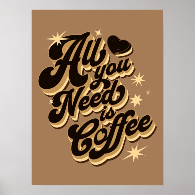Alles was Sie brauchen ist Kaffee, Zitate Poster (Vorne)