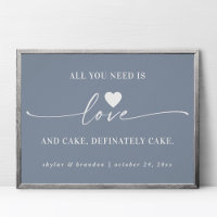 Alles was Sie brauchen ist Liebe & Cake Blue Weddi