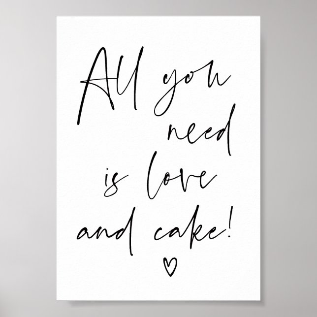 Alles, was Sie brauchen, ist Liebe & Cake Wedding  Poster (Vorne)