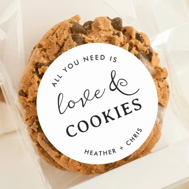 Alles was Sie brauchen ist Liebe & Cookies Gefalle Runder Aufkleber (Von Creator hochgeladen)
