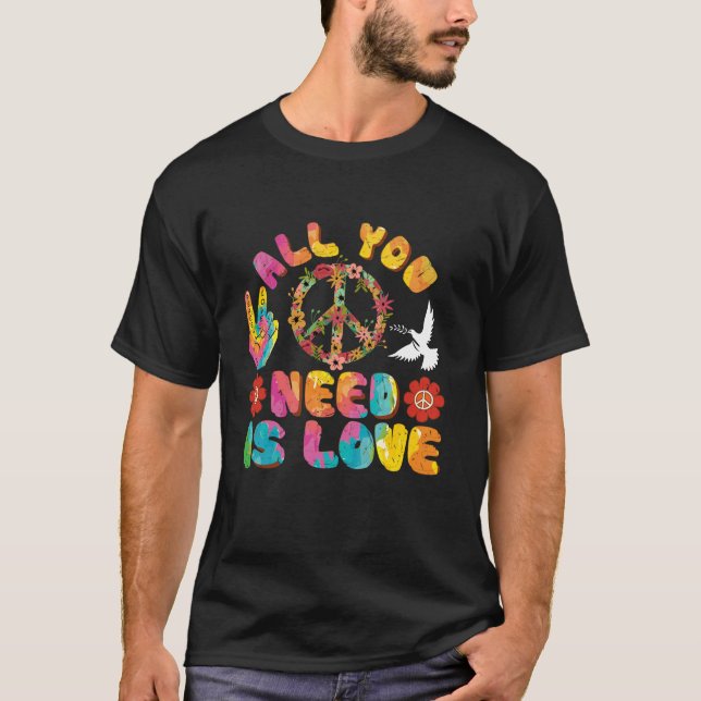 Alles, was Sie brauchen, ist Liebe Gefärbte Krawat T-Shirt (Vorderseite)