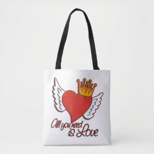 Alles was Sie brauchen ist Liebe HEART CROWN WINGS Tasche