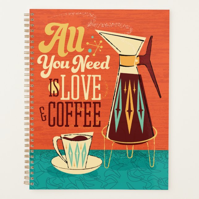 Alles was Sie brauchen ist Liebe + Kaffeekalender  Planer (Vorderseite)