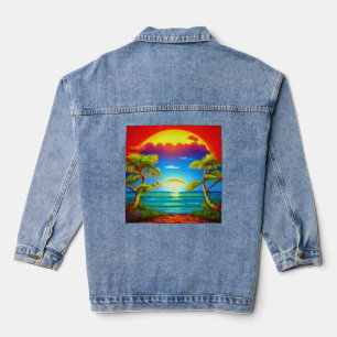 Alles was Sie brauchen ist Liebe karibischer tropi Jeansjacke