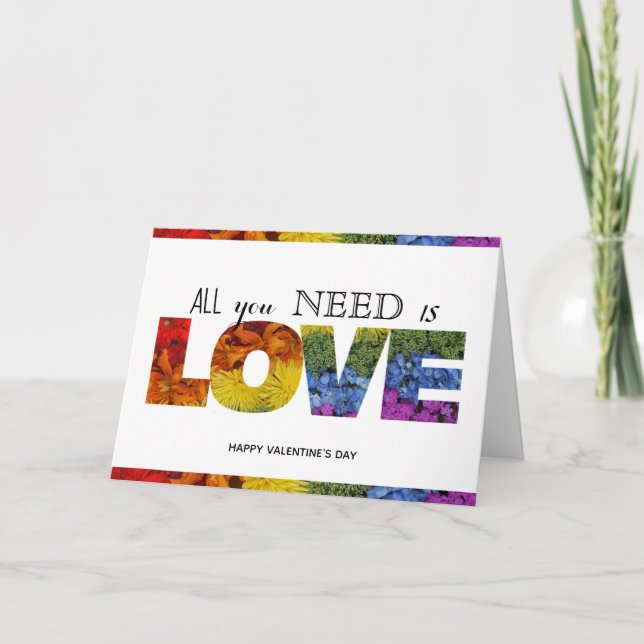 Alles was Sie brauchen ist LIEBE LGBTQ Karte (Vorderseite)
