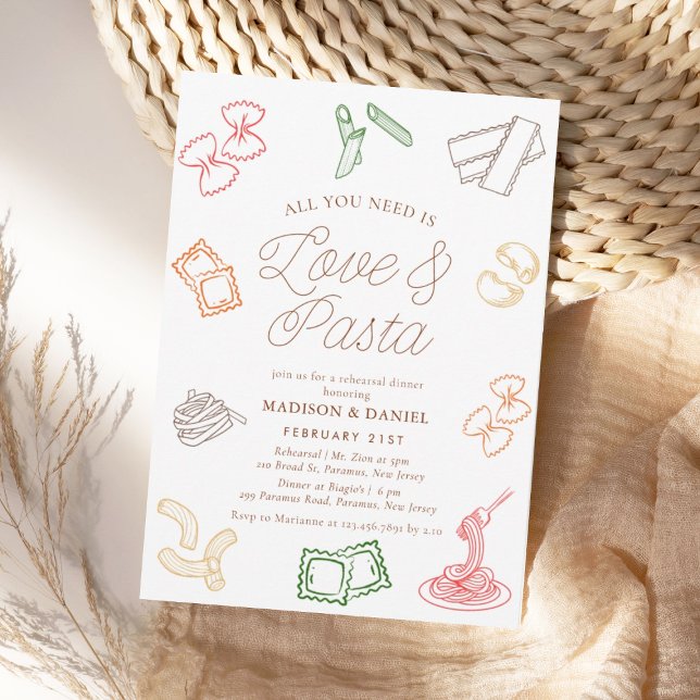 Alles was Sie brauchen ist Liebe & Pasta Probe Abe Einladung (Von Creator hochgeladen)