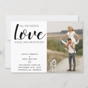 Alles, was Sie brauchen, ist Liebe Pet Foto Hund E Save The Date