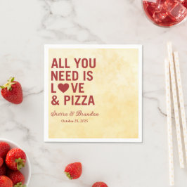Alles was Sie brauchen ist Liebe & Pizza Moderne H Serviette