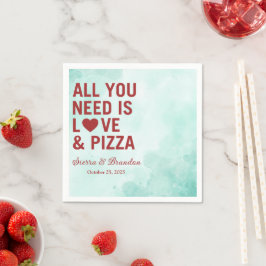 Alles was Sie brauchen ist Liebe & Pizza Moderne H Serviette