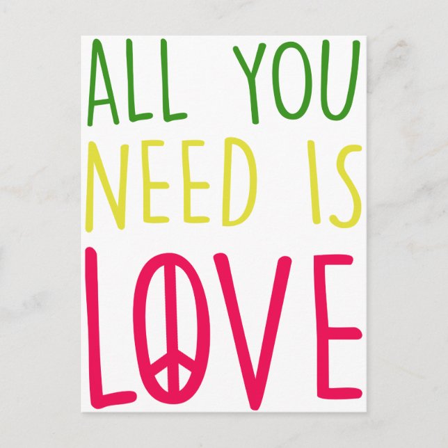 Alles, was Sie brauchen, ist Liebe Spaß Rasta Peac Postkarte (Vorderseite)
