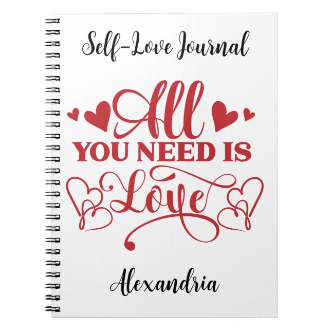 Alles was Sie brauchen ist Liebe Typografie-Notebo Notizblock (Vorderseite)