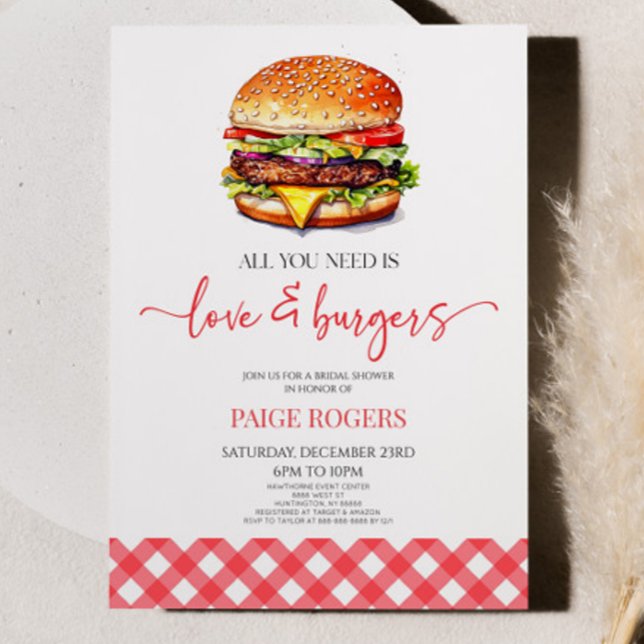 Alles, was Sie brauchen, ist Liebe und Burgers Bra Einladung (Von Creator hochgeladen)