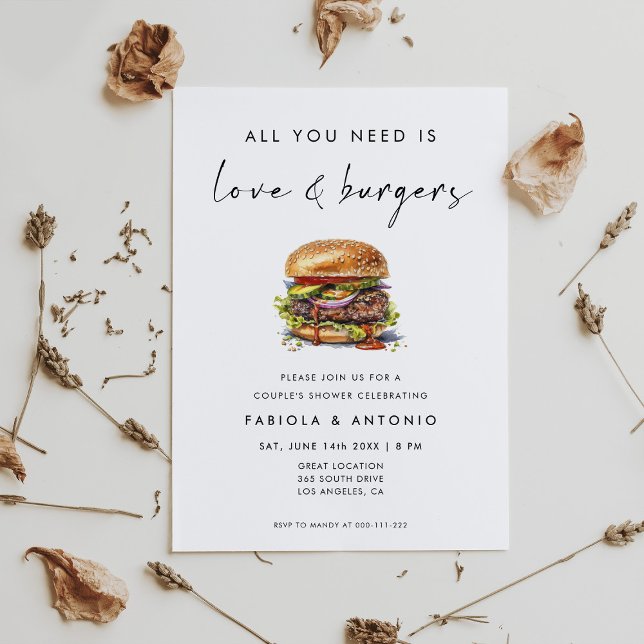 Alles, was Sie brauchen, ist Liebe und Burgers Cou Einladung (Von Creator hochgeladen)