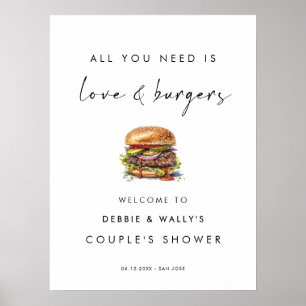 Alles, was Sie brauchen, ist Liebe und Burgers Cou Poster