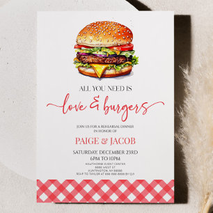Alles was Sie brauchen ist Liebe und Burgers Probe Einladung