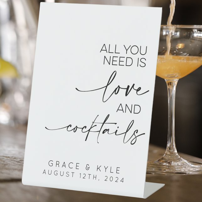 Alles was Sie brauchen ist Liebe und Cocktails Hoc Sockelschild (Von Creator hochgeladen)