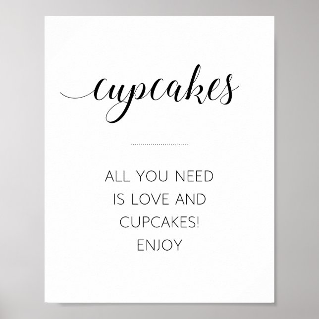 Alles was Sie brauchen ist Liebe und Cupcakes Hoch Poster (Vorne)