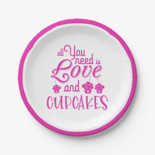Alles was Sie brauchen ist Liebe und Cupcakes Zita Pappteller