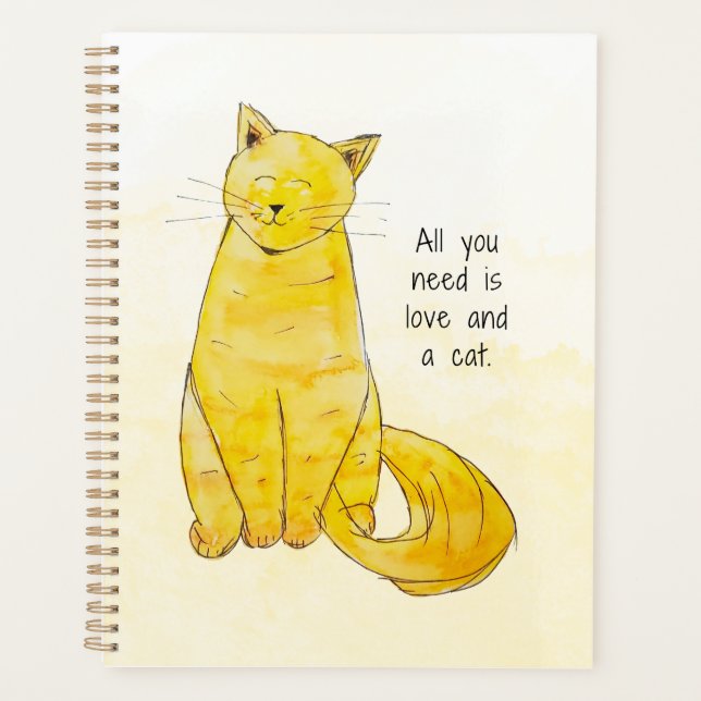 Alles was Sie brauchen ist Liebe und ein Katzenpla Planer (Vorderseite)