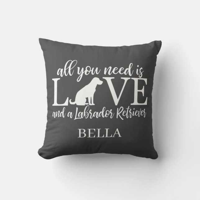 Alles, was Sie brauchen, ist Liebe und ein Labrado Kissen (Vorderseite)