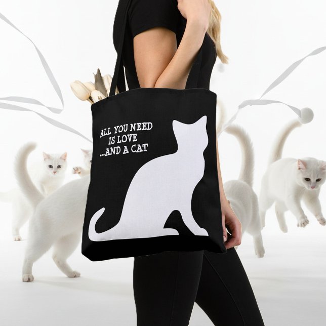 Alles, was Sie brauchen, ist Liebe und eine Katze  Tasche (cat tote bag)