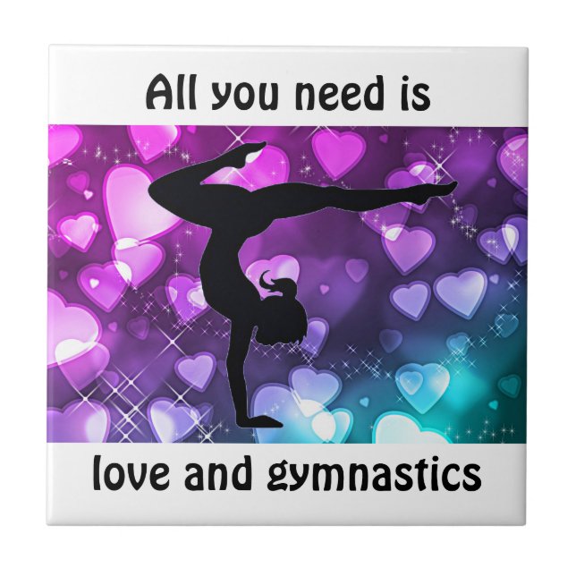 Alles was Sie brauchen ist Liebe und Gymnastik Fliese (Vorderseite)