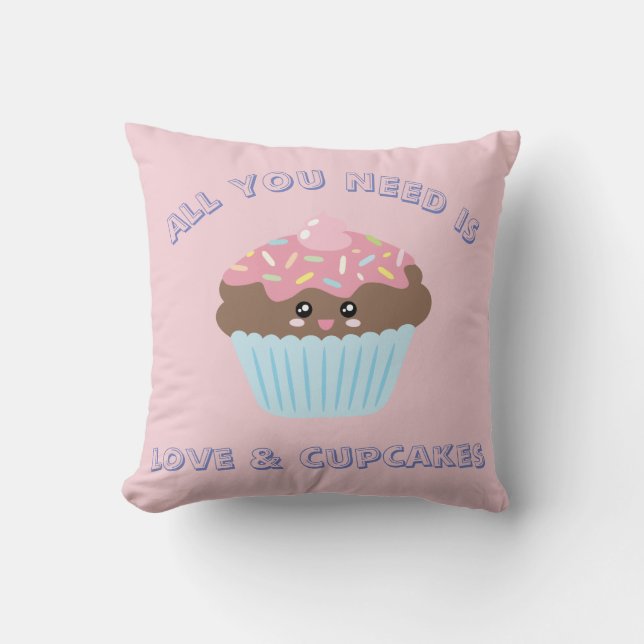 Alles, was Sie brauchen, ist Liebe und Kuchen in P Kissen (Vorderseite)