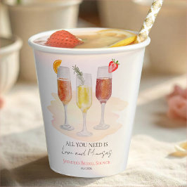 Alles was Sie brauchen ist Liebe und Mimosas Braut Pappbecher