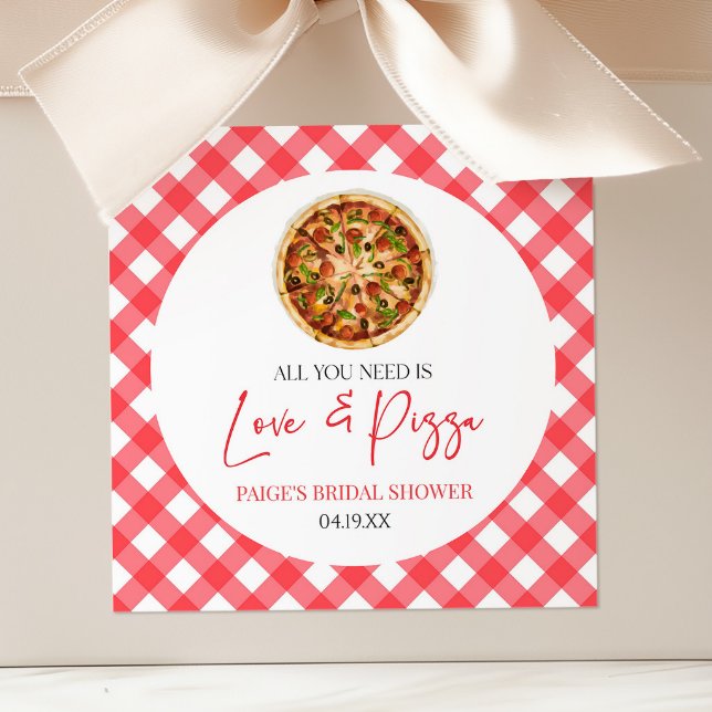 Alles was Sie brauchen ist Liebe und Pizza Brautpa Quadratischer Aufkleber (Von Creator hochgeladen)