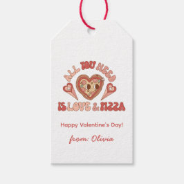 Alles was Sie brauchen ist Liebe und Pizza! Groovy Geschenkanhänger