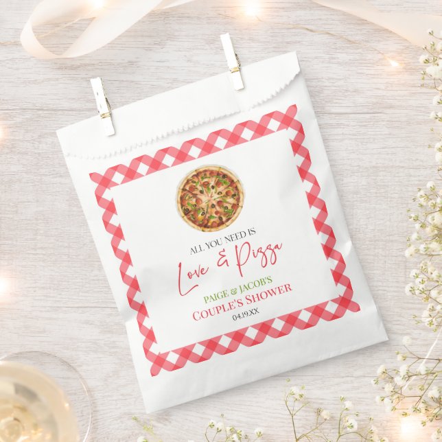 Alles, was Sie brauchen, ist Liebe und Pizza Paare Geschenktütchen (Ausgeschnitten)