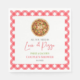 Alles, was Sie brauchen, ist Liebe und Pizza Paare Serviette