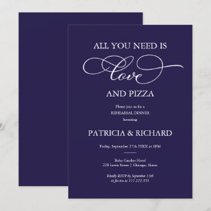 Alles was Sie brauchen ist Liebe und Pizza Probe D Einladung