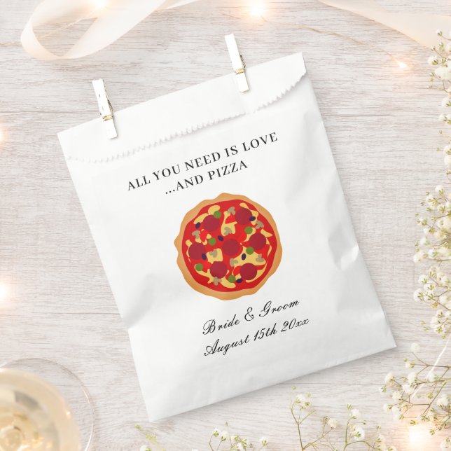 Alles was Sie brauchen ist Liebe und Pizzaspass Ho Geschenktütchen (Ausgeschnitten)