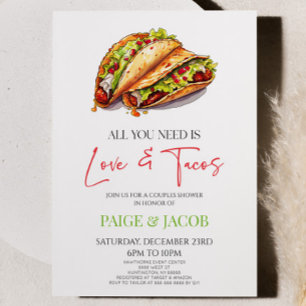 Alles was Sie brauchen ist Liebe und Tacos Paare D Einladung
