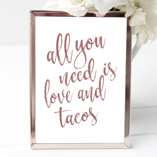 Alles was Sie brauchen ist Liebe und Tacos Rose Go Einladung (Von Creator hochgeladen)
