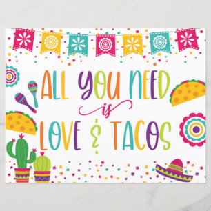 Alles was Sie brauchen ist Liebe und Tacos-Zeichen
