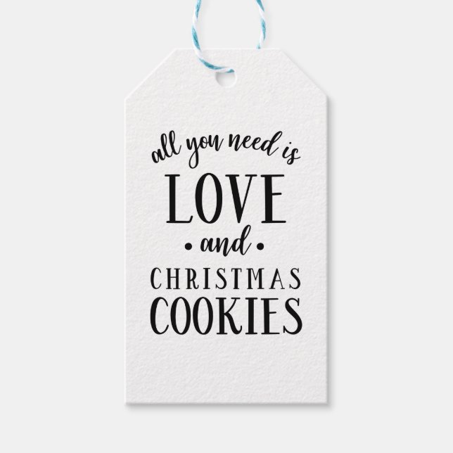 ALLES, WAS SIE BRAUCHEN, IST LIEBE & Weihnachtskek Geschenkanhänger (Vorderseite)