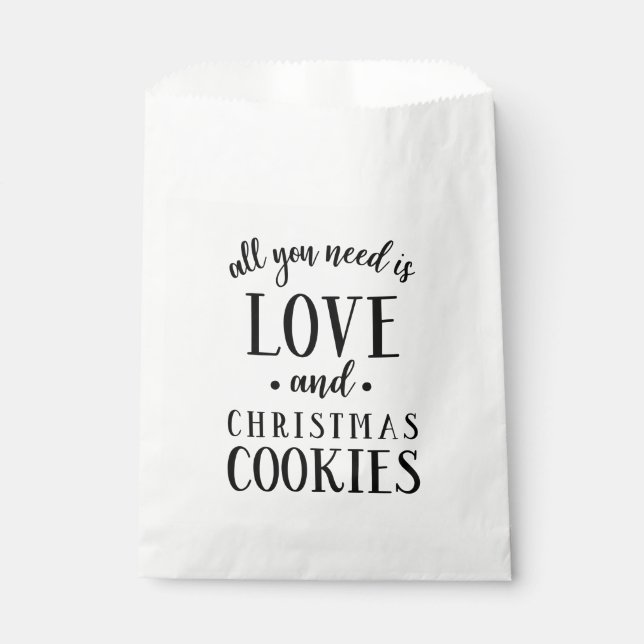 ALLES, WAS SIE BRAUCHEN, IST LIEBE & Weihnachtskek Geschenktütchen (Vorderseite)