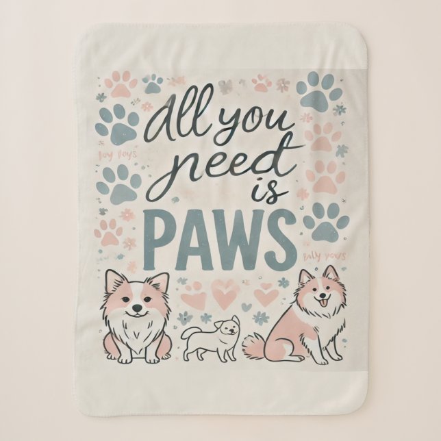 Alles was Sie brauchen ist Paws Sherpa Blanket Sherpadecke (Vorderseite)
